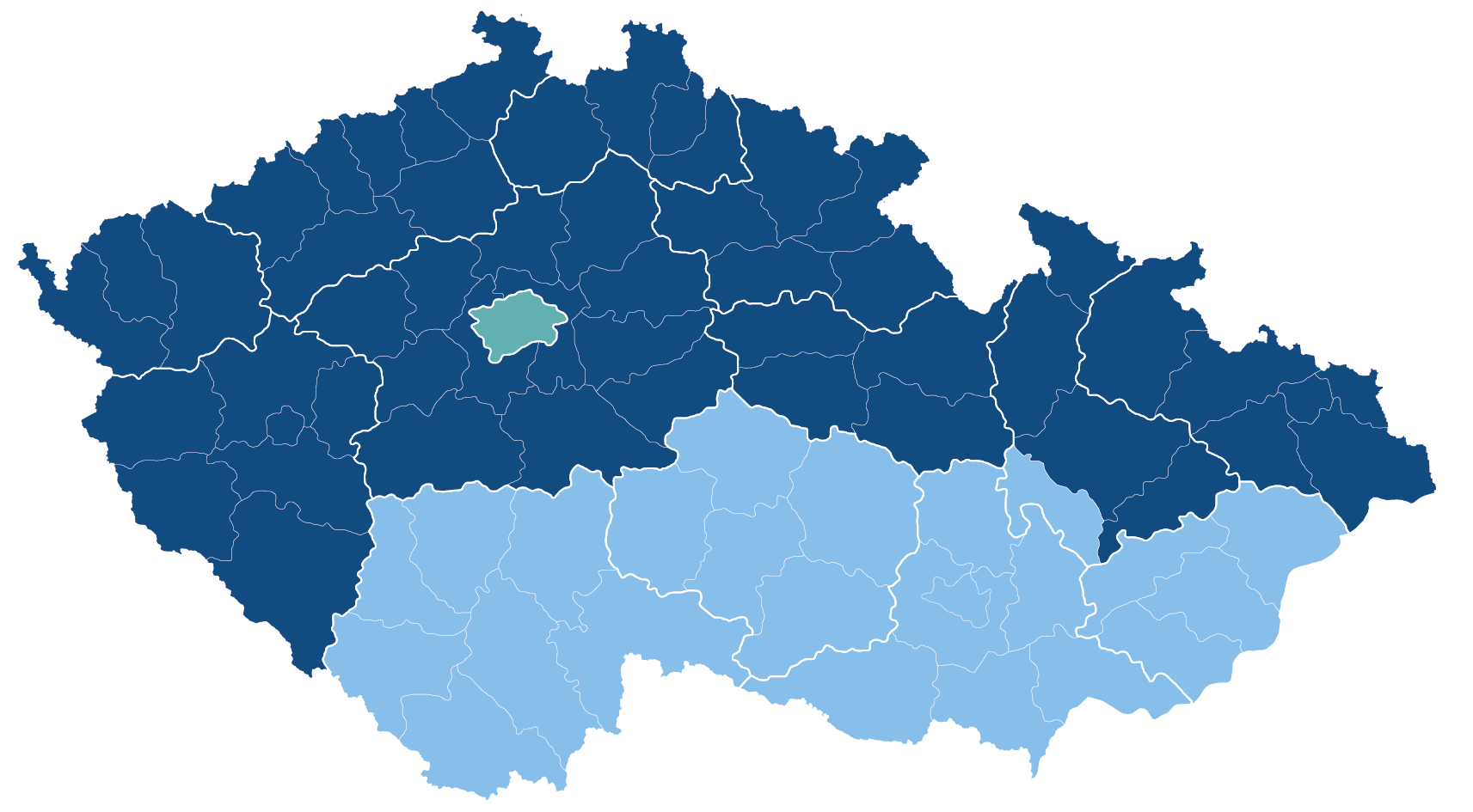 Mapa distribučních území elektřiny